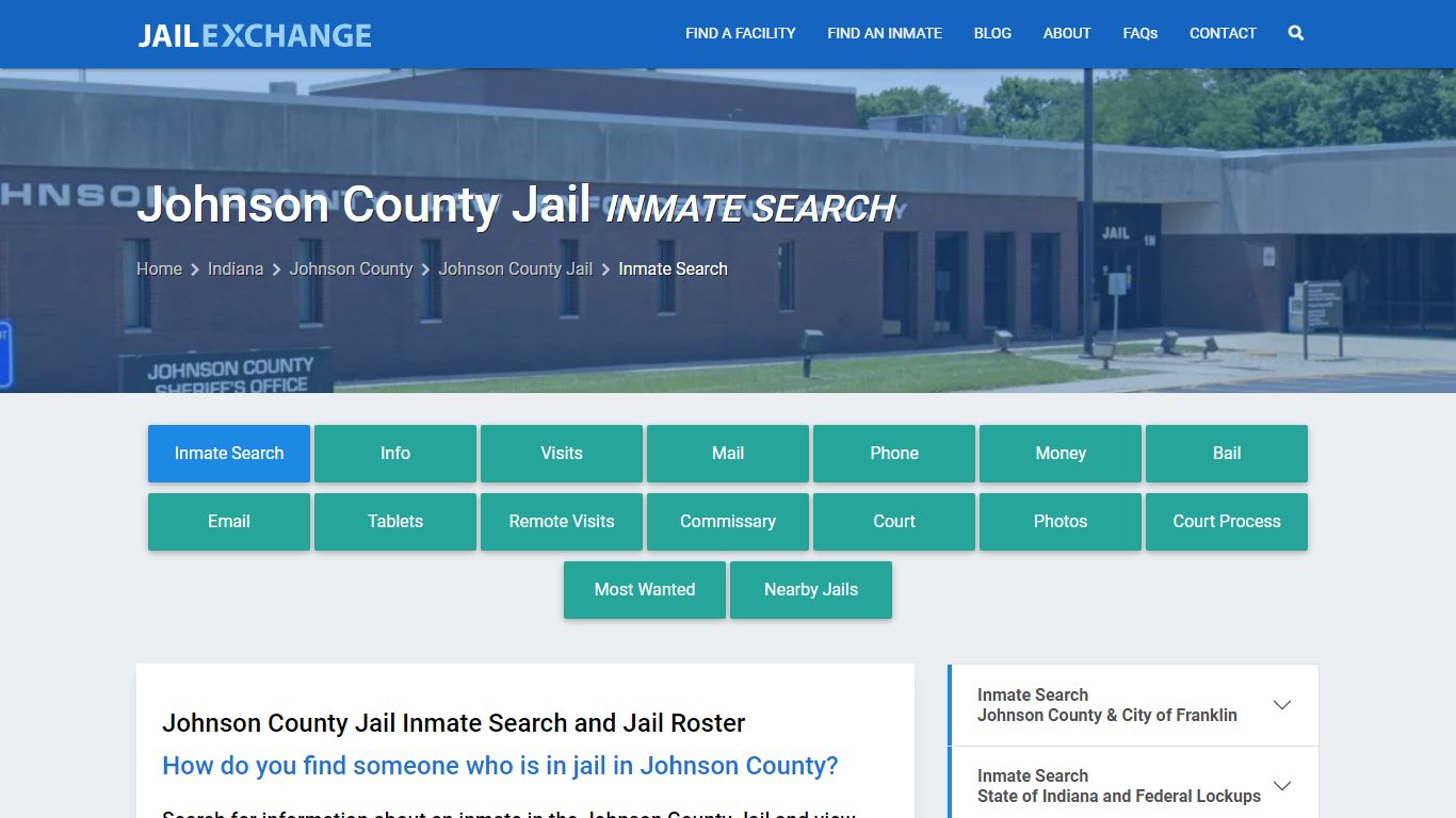 Inmate Search: Roster & Mugshots - Johnson County Jail, IN - Jail Exchange